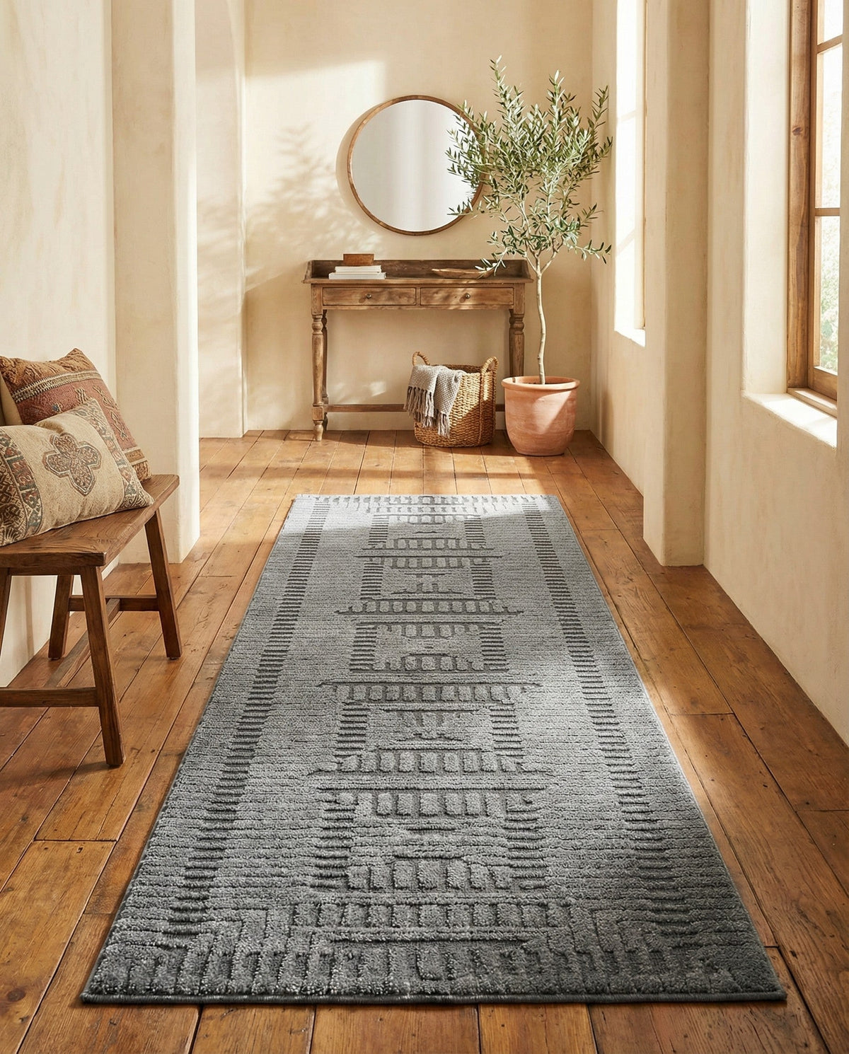 Haven Tapestry Collection Area Rug -  TranquilGlade Runner Serenity Blue  lifestyle 72