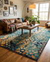 Venetian Tapestry Collection Area Rug - Murano Rectangle Blue  lifestyle 8