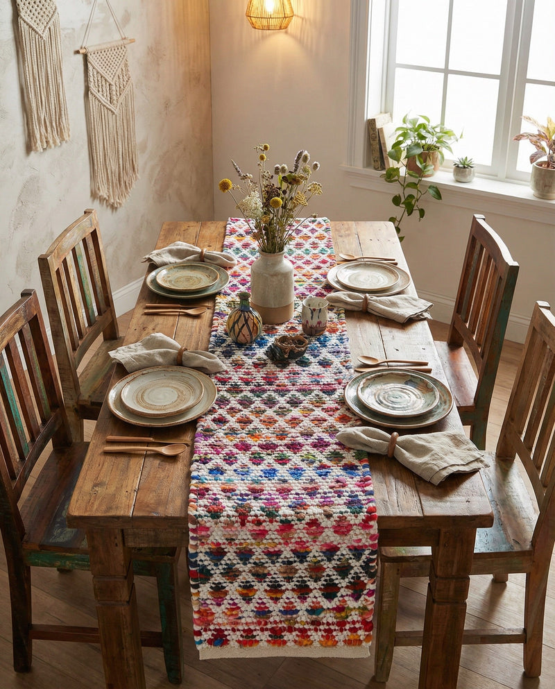 Woven Udaipur Collection Area Rug - Howrah Table Runner Multi  lifestyle 59