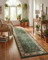 Casablanca Tapestry Collection Area Rug -  Marrakech (Emerald Green) Runner Emerald Green  lifestyle 38