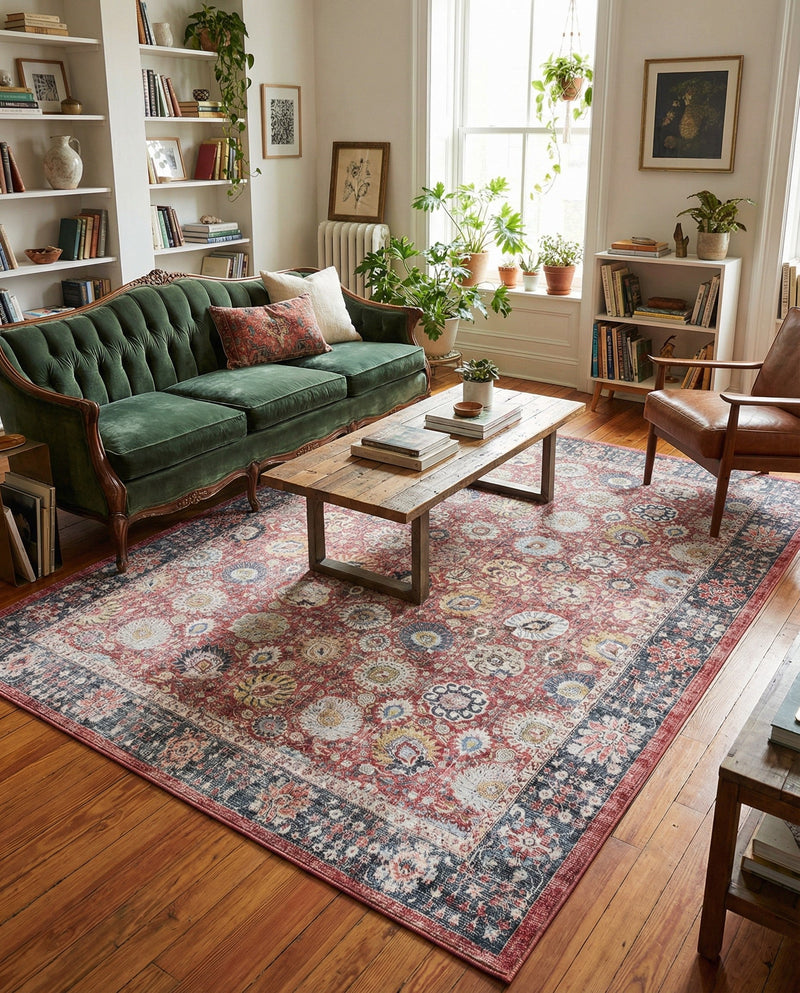 Heritage Elegance Collection Area Rug -  Gatchina Rectangle Vintage Red  lifestyle 21