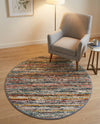 Jewel Oasis Collection Area Rug - Sapphire (Multi) Round Multi  lifestyle 53