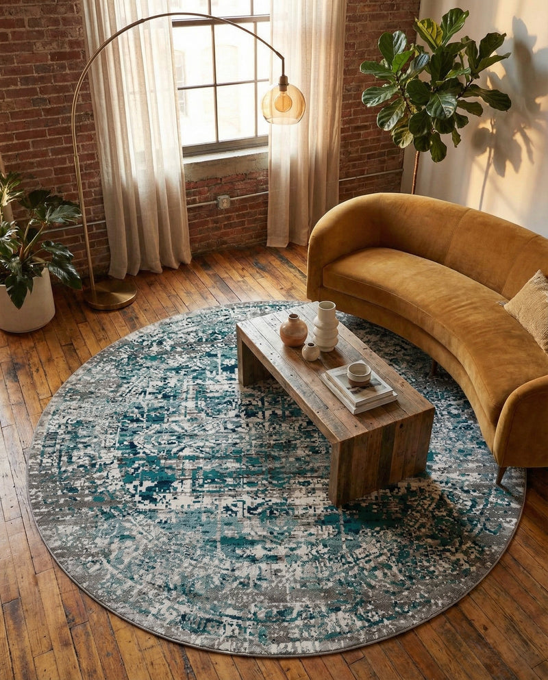 Copenhagen Comfort Collection Area Rug -  Odense Round Blue  lifestyle 47