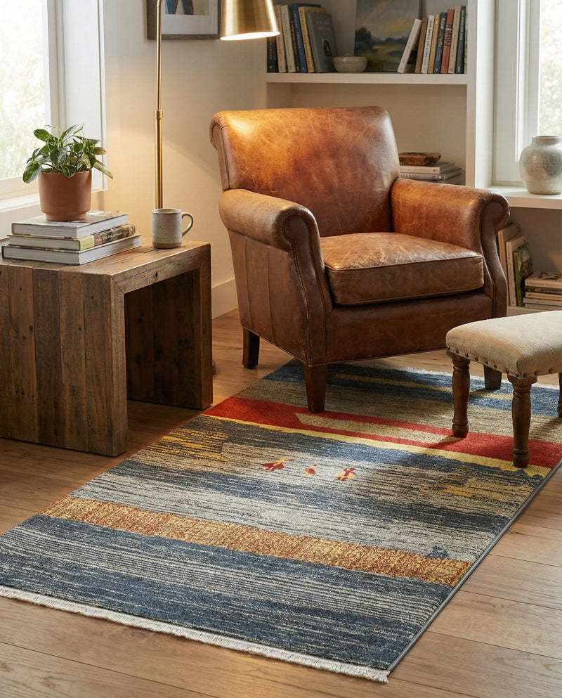 Zagros Oasis Collection Area Rug -  Lordegan Rectangle Blue  lifestyle 23