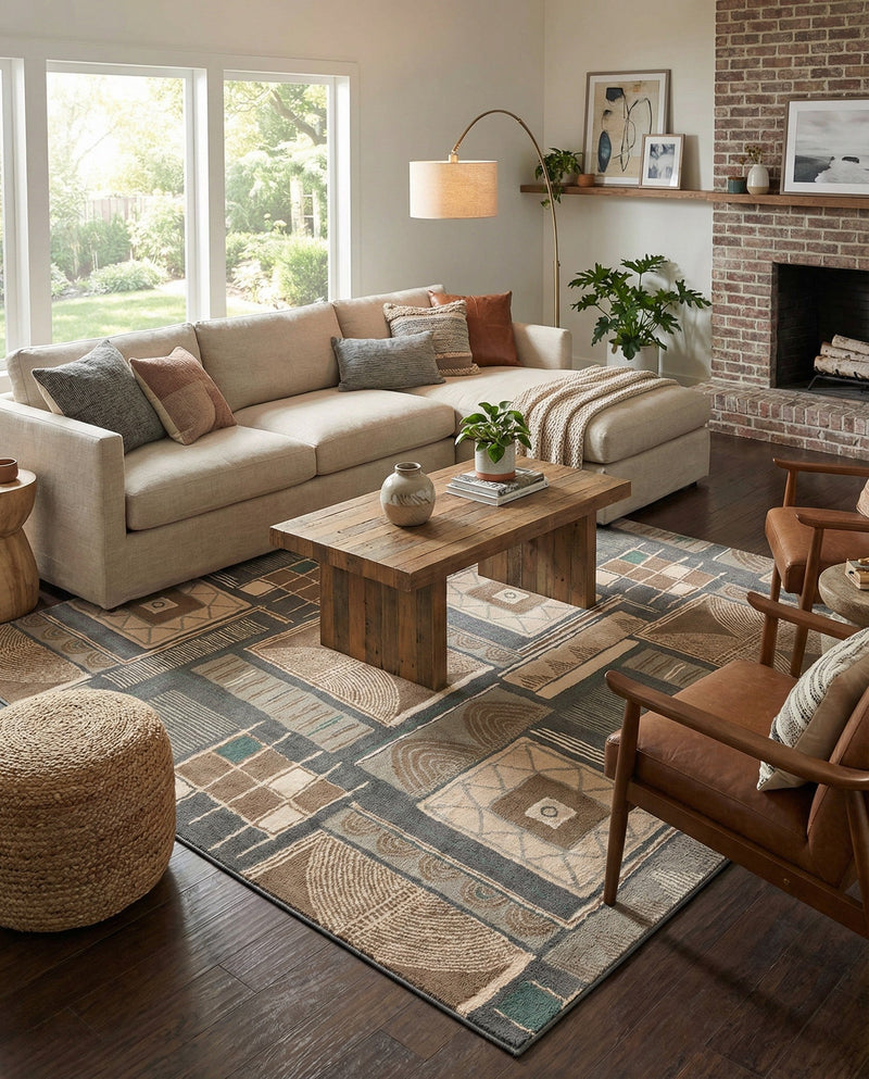 Savannah Sojourn Collection Area Rug -  Tsavo Square Multi  lifestyle 79