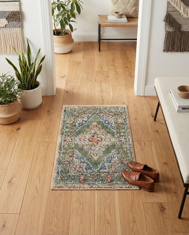 Savannah Soiree Collection Area Rug - Serengeti (Green) Rectangle Green  lifestyle 5