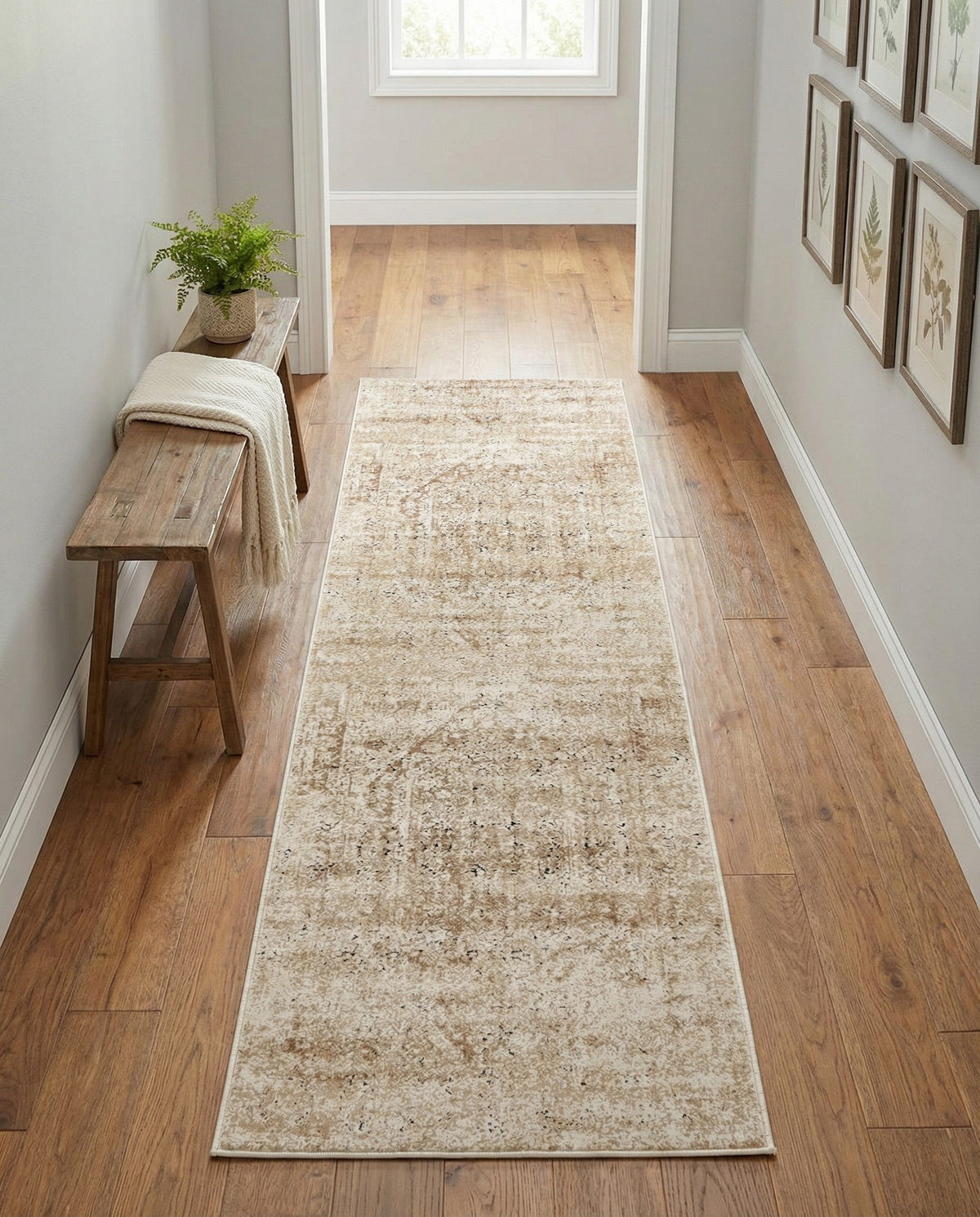 Coastal Manor Collection Area Rug -  Wavecrest Runner Beige  lifestyle 140