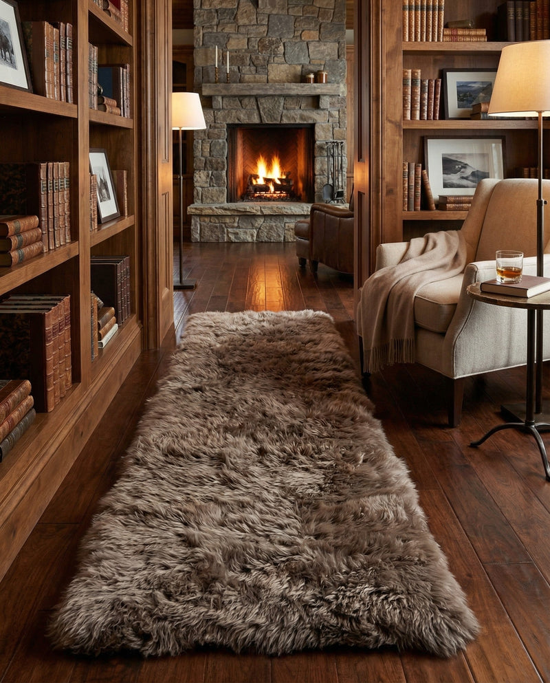 Lambskin Haven Collection Area Rug - Fleeceville Runner Beige  lifestyle 34
