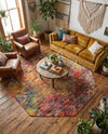 Colorburst Oasis Collection Area Rug -  Azura Octagon Multi  lifestyle 56