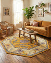 Arcadia Rugs Collection Area Rug - Eden (Yellow) Octagon Yellow  lifestyle 48