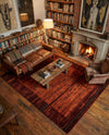 Autumn Meadow Collection Area Rug -  Nutmegwood Rectangle Terracotta  lifestyle 9