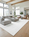 Solid Shag Seaside Collection Area Rug - Azure Cove (Snow White) Rectangle Snow White  lifestyle 8