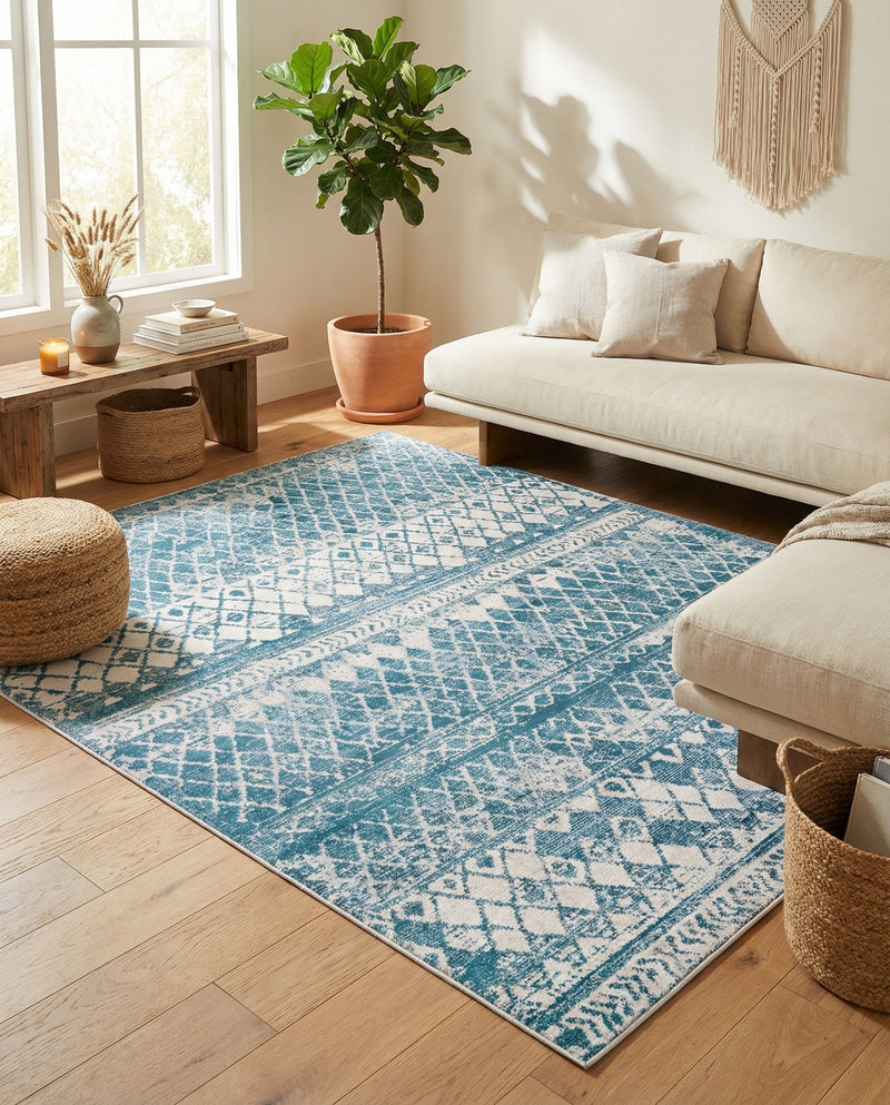 Dresden Elegance Collection Area Rug -  Zittau Rectangle Blue  lifestyle 28