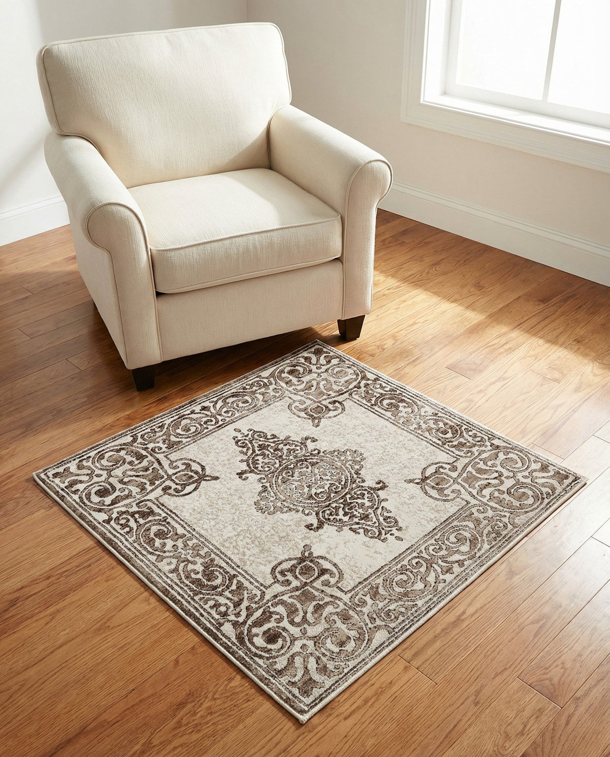 Sanctuary Retreat Collection Area Rug - Haven Square Chocolate Brown  lifestyle 161