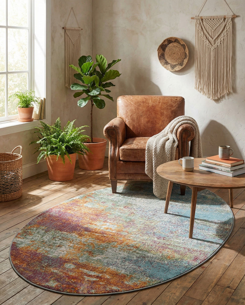 Arcadia Rugs Collection Area Rug -  Avalon Oval Multi  lifestyle 72