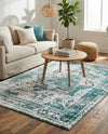 Riviera Elegance Collection Area Rug -  Menton (Turquoise) Rectangle Turquoise  lifestyle 30