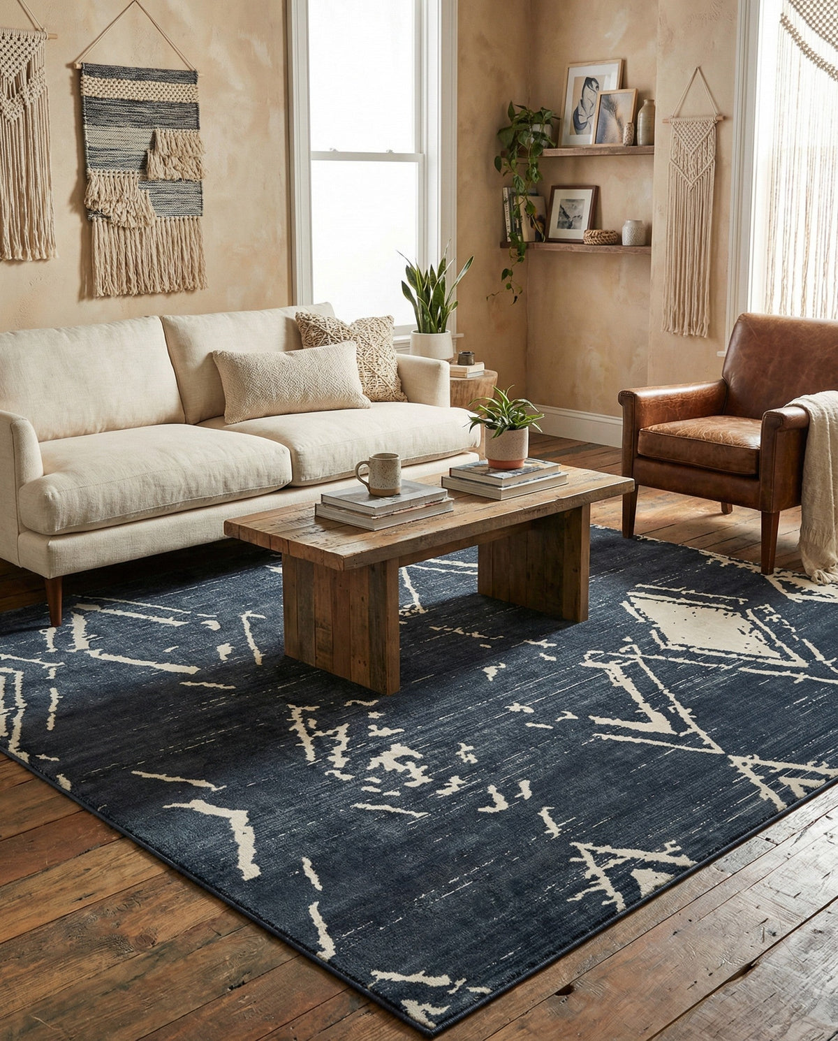 Metro Heights Collection Area Rug -  Madison Square Navy Blue  lifestyle 138