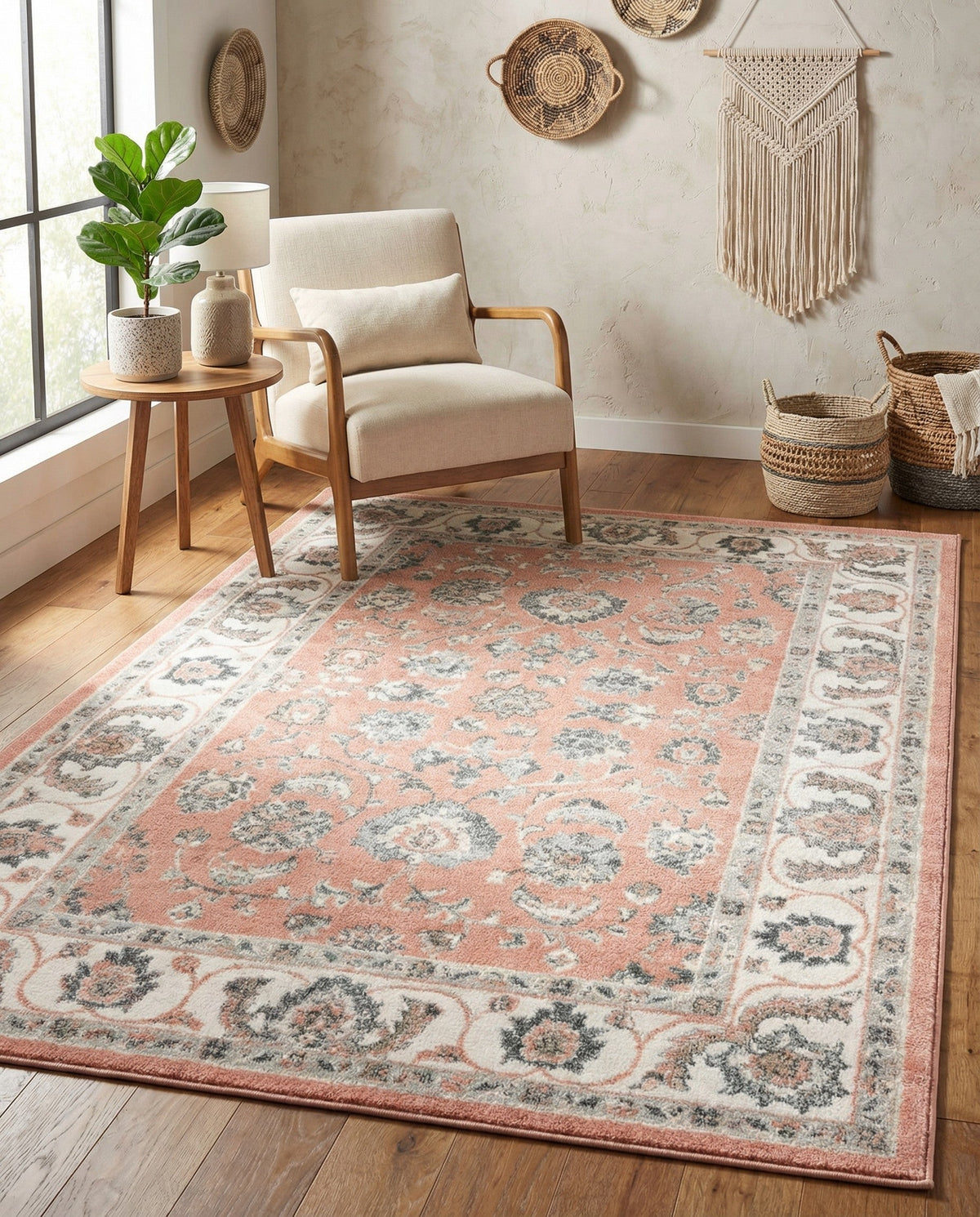 Adriana Terrace Collection Area Rug -  Positano (Rose) Rectangle Rose  lifestyle 7
