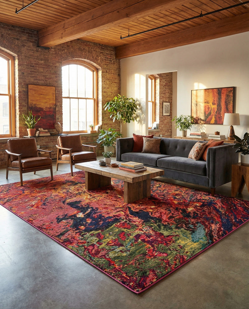 Autumnal Tapestry Collection Area Rug -  Chromaticville Rectangle Multi  lifestyle 12