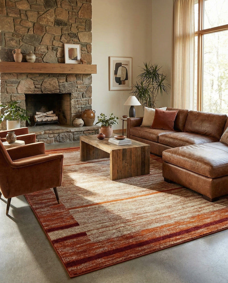 Autumn Meadow Collection Area Rug -  Nutmegwood Rectangle Beige  lifestyle 17