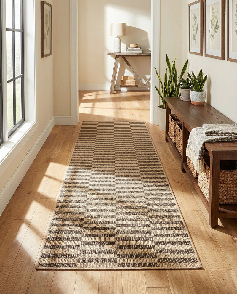 Sahara Sands Collection Area Rug -  Akhetaten Runner Natural and Brown  lifestyle 45