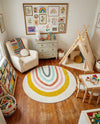 Wonder Tykes Collection Area Rug -  Illusion Round Ivory  lifestyle 44