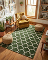 Lattice Gardens Collection Area Rug -  Bloomfield (Dark Green) Rectangle Dark Green  lifestyle 15