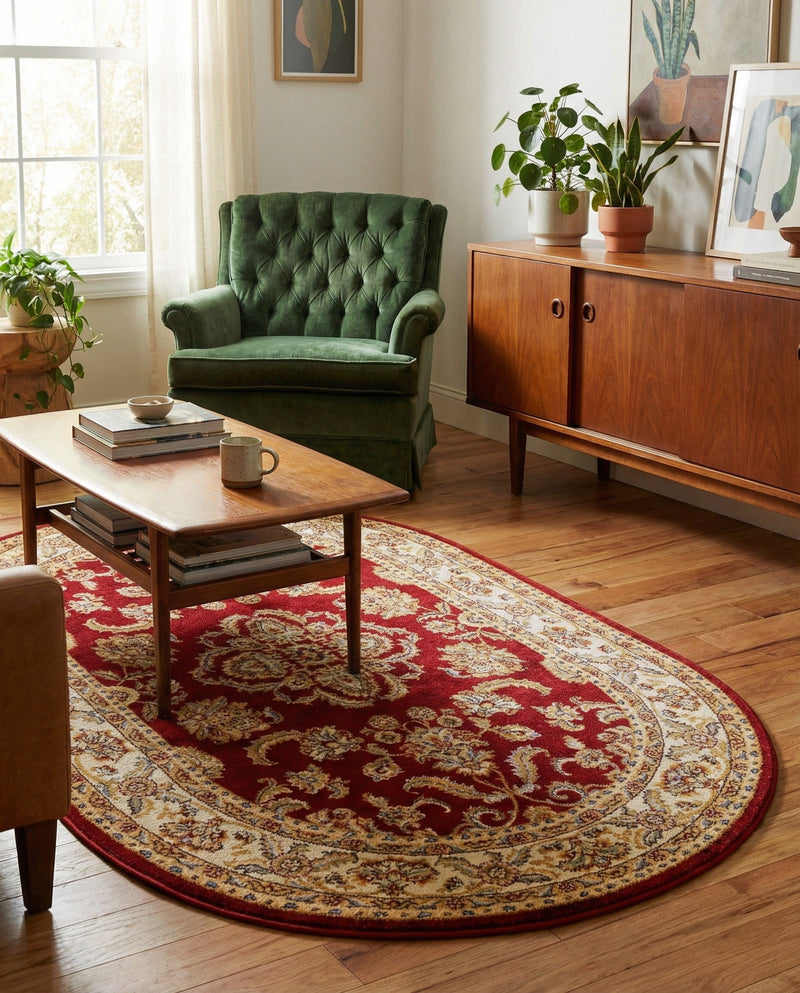 Jaipur Elegance Collection Area Rug -  Jantar Oval Red  lifestyle 44