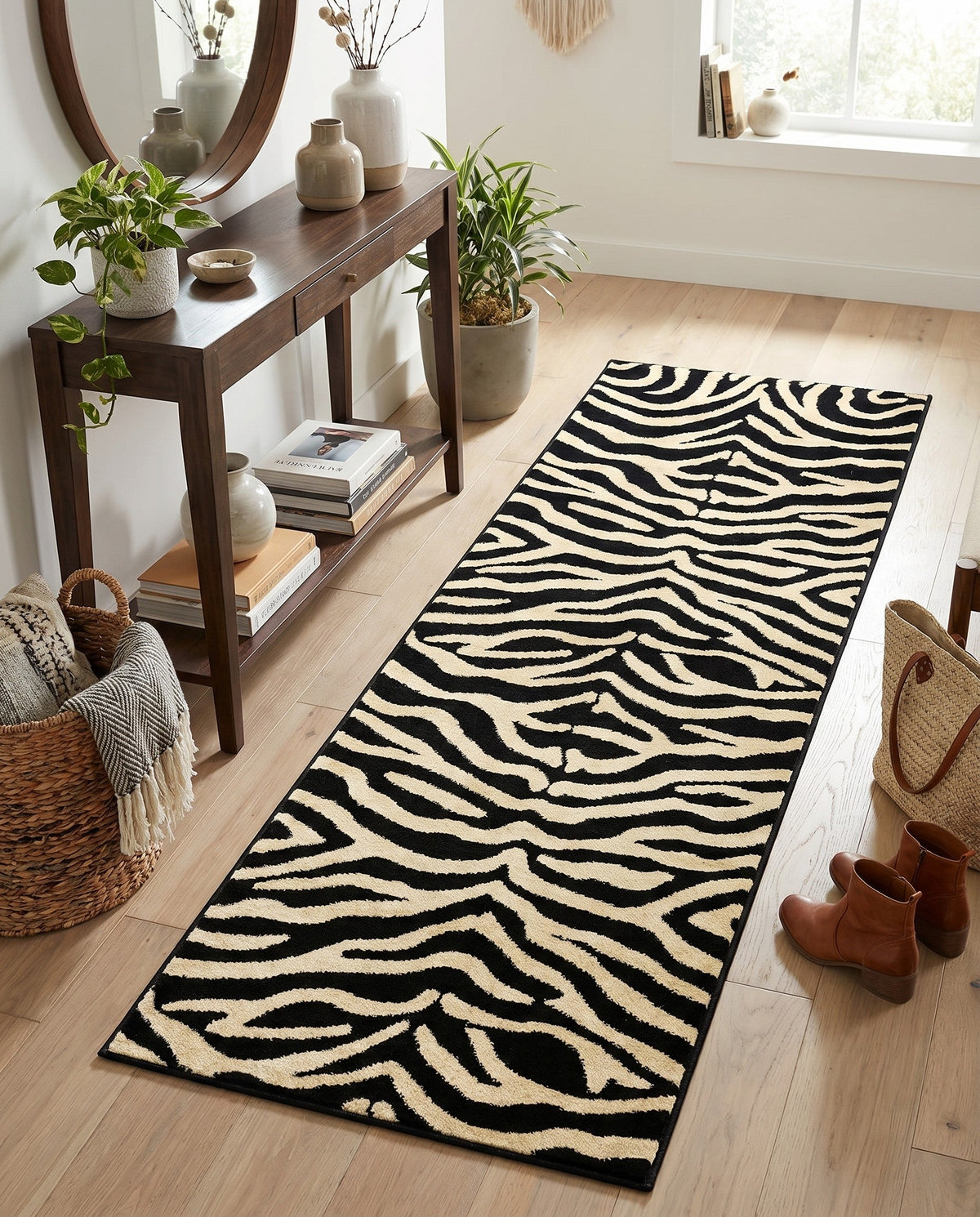 Savannah Sojourn Collection Area Rug -  Kilimanjaro Runner Black  lifestyle 94