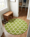 Lattice Gardens Collection Area Rug -  Bloomfield (Light Green) Round Light Green  lifestyle 57