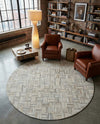 Savannah Hideaway Collection Area Rug - Savannah Round Light Brown Ivory  lifestyle 56