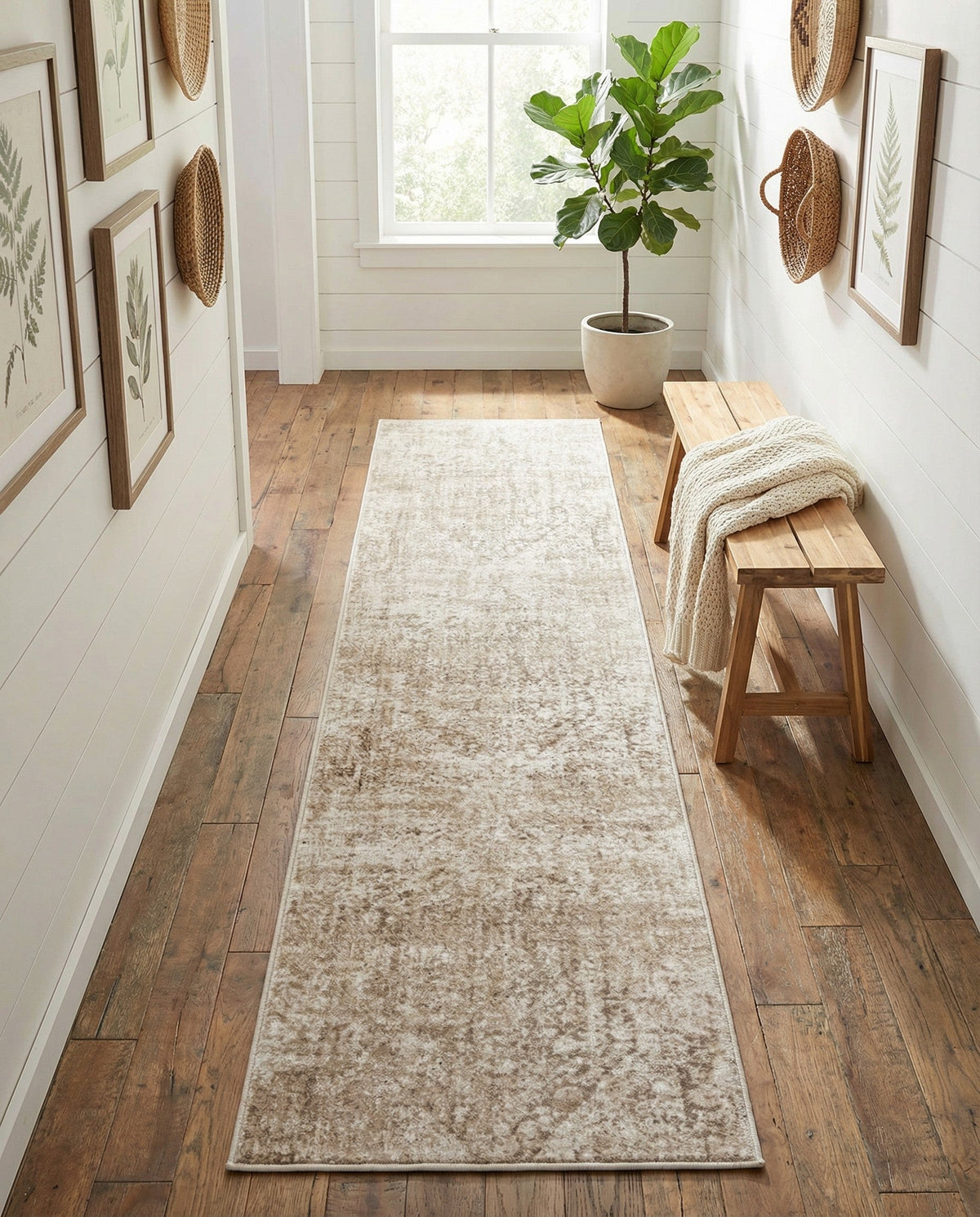 Coastal Manor Collection Area Rug -  Wavecrest Runner Beige  lifestyle 114