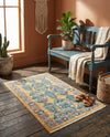 Seville Stripes Collection Area Rug -  Granada (Yellow) Rectangle Yellow  lifestyle 25