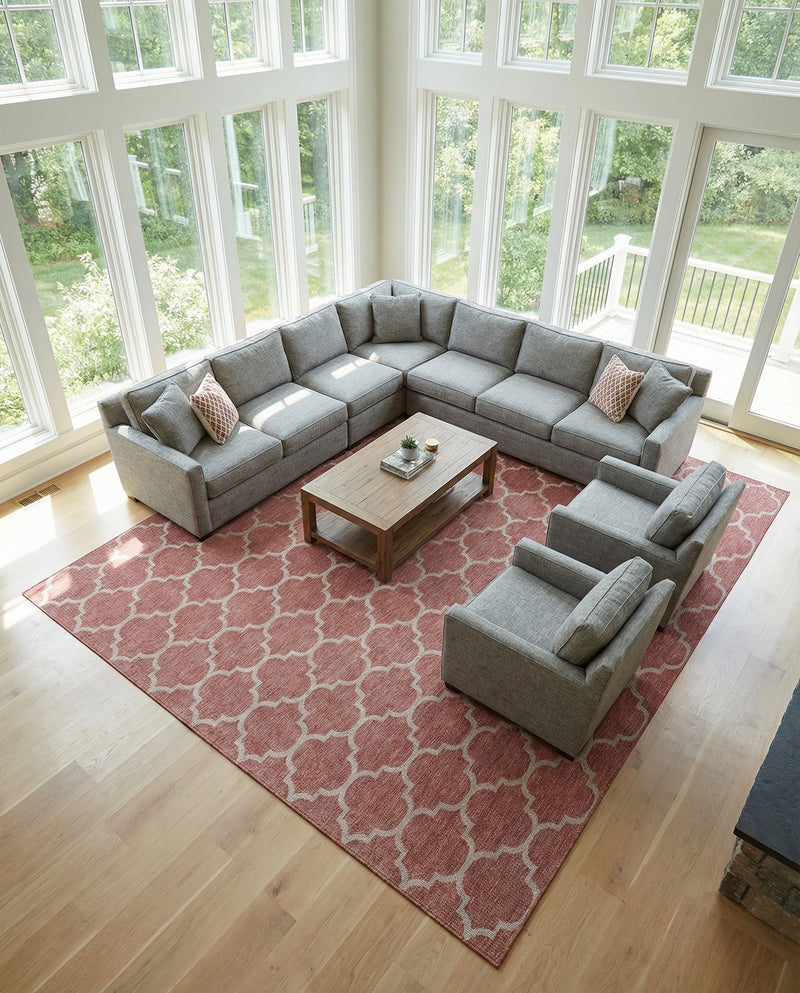 Savannah Pergola Collection Area Rug - Arbor (Rust Red) Square Rust Red  lifestyle 61