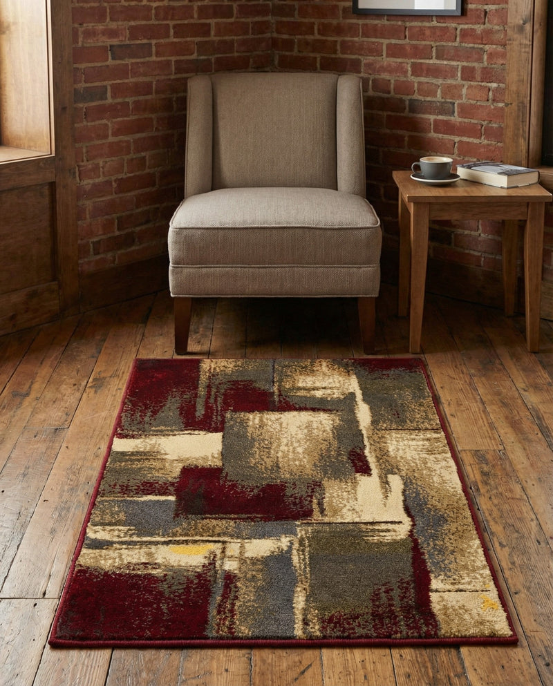Bistro Lounge Collection Area Rug -  Doppio Rectangle Multi  lifestyle 25