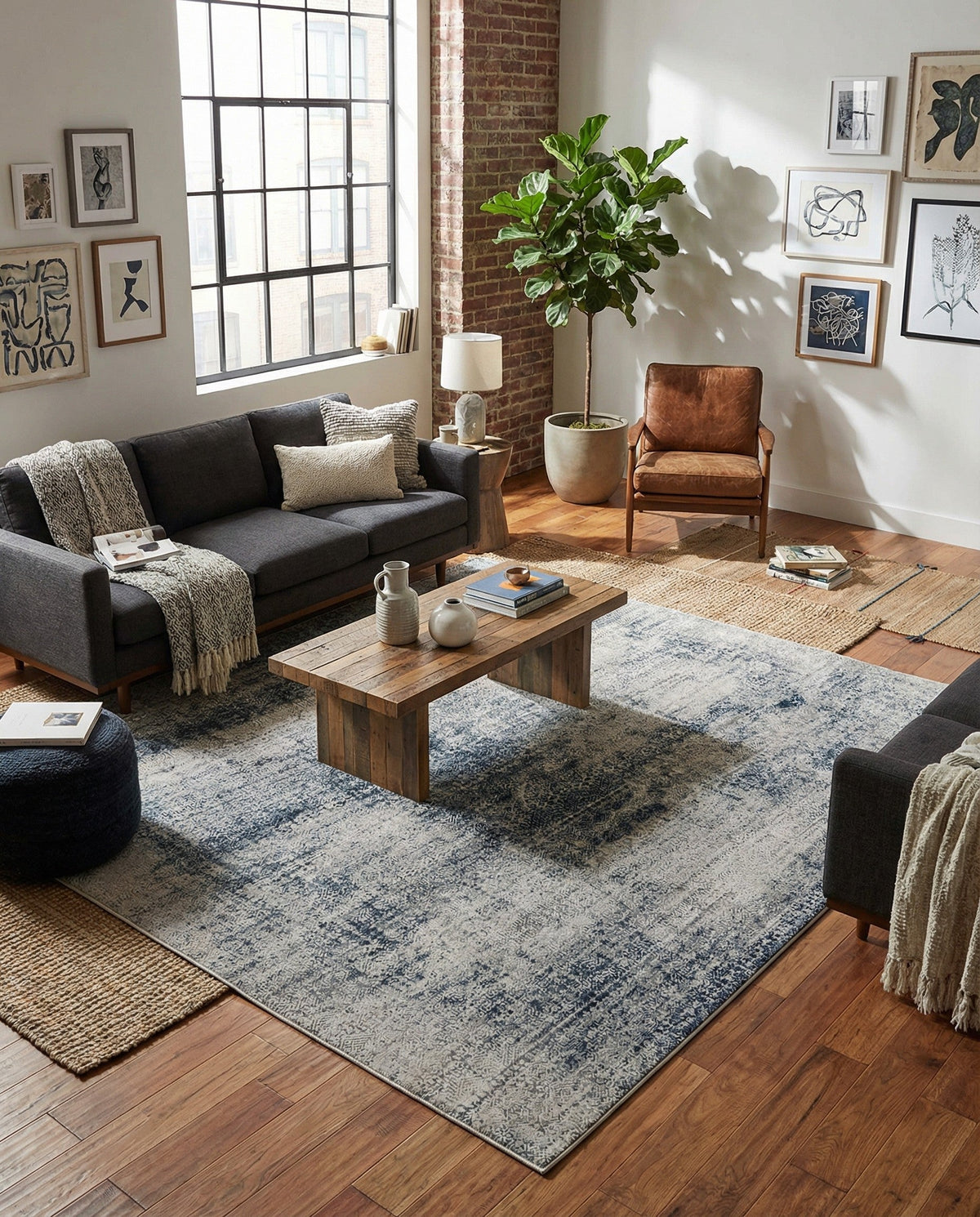 Bloomsbury Elegance Collection Area Rug -  Pimlico Square Blue  lifestyle 157