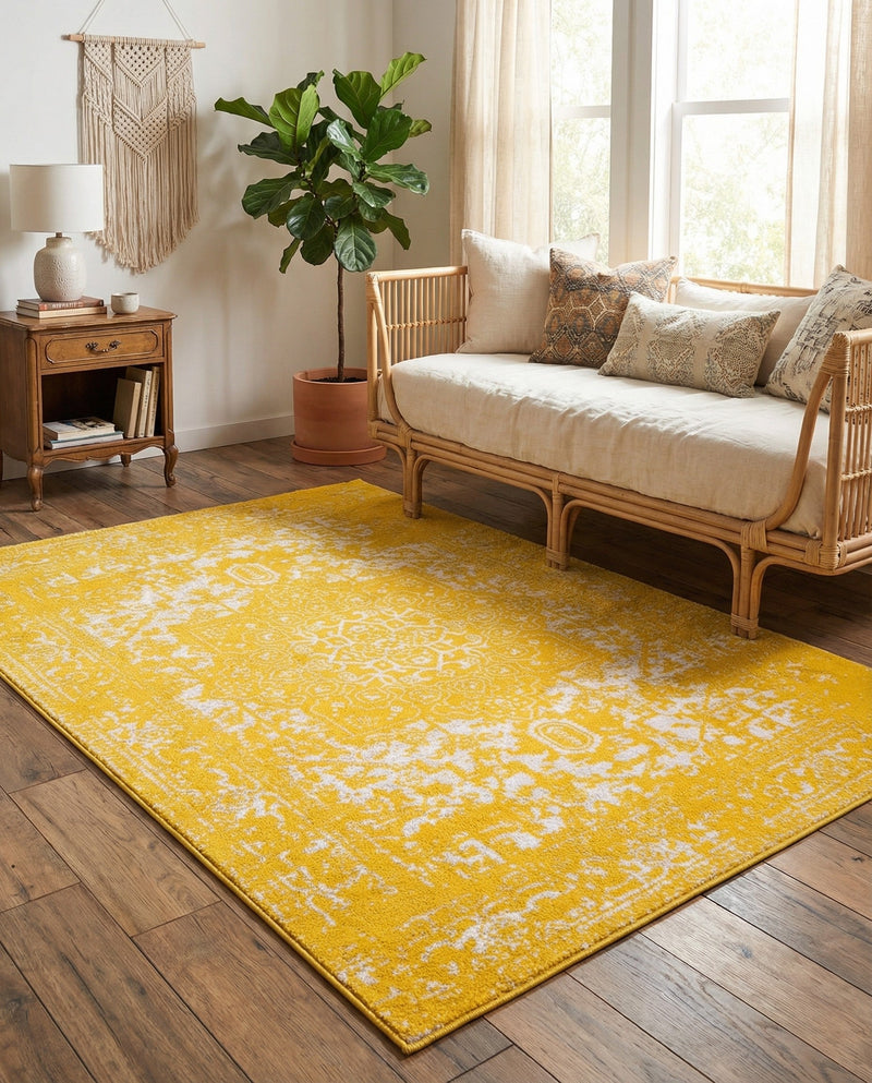 Georgetown Rugs Collection Area Rug - Dupont (Yellow) Rectangle Yellow  lifestyle 17