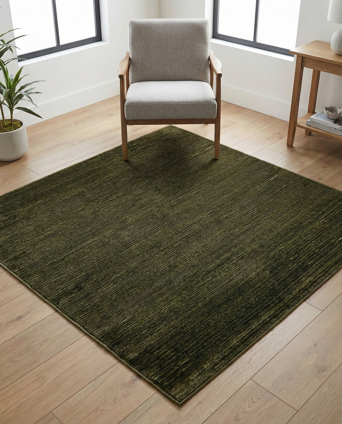 Bloomsbury Elegance Collection Area Rug -  Kensington (Green) Square Green  lifestyle 93