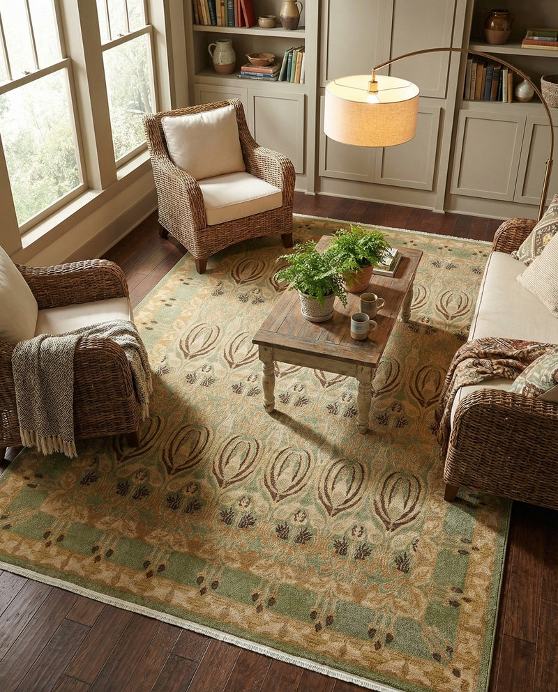 Chelsea Elegance Collection Area Rug -  Brompton (Light Green) Rectangle Light Green  lifestyle 23