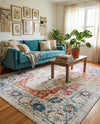 Parisian Elegance Collection Area Rug - Versailles (Pink Gray) Rectangle Pink Gray  lifestyle 4