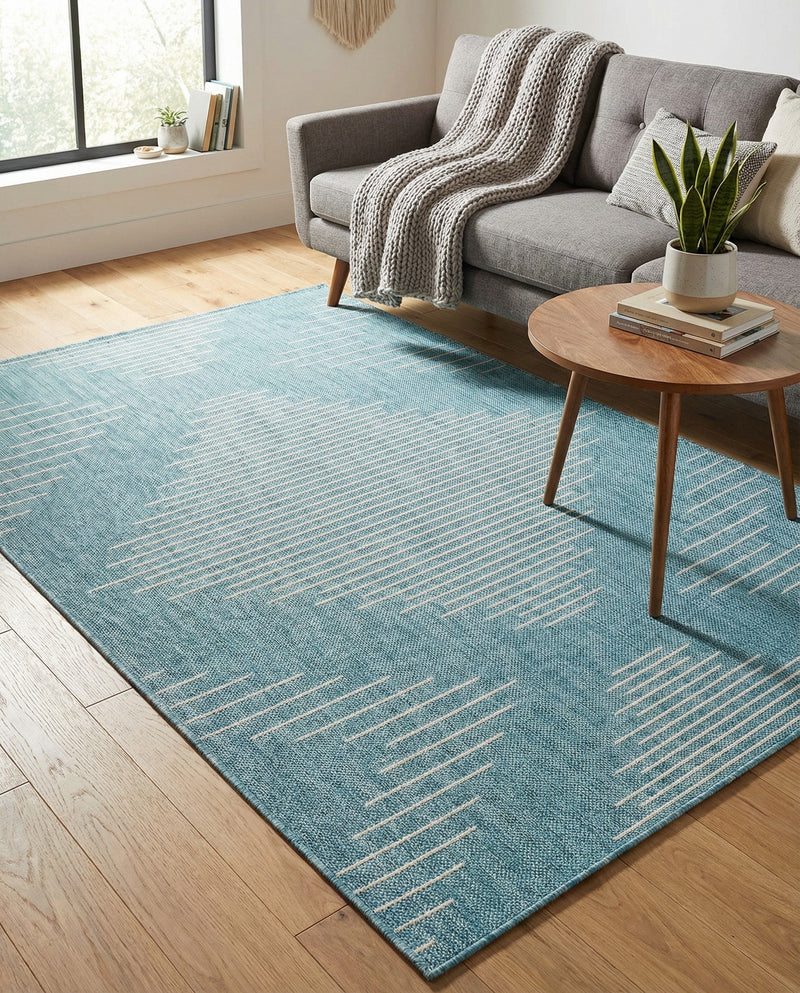 Urban Terrace Collection Area Rug -  Chelsea (Light Aqua) Rectangle Light Aqua  lifestyle 29