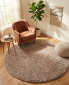 Eternal Plush Oasis Collection Area Rug -  Tranquility (Khaki) Round Khaki  lifestyle 74