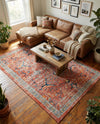 Seville Stripes Collection Area Rug -  Malaga (Brick Red) Rectangle Brick Red  lifestyle 25