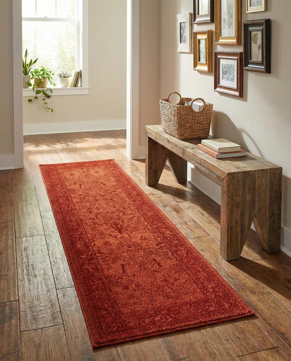 Horizon Collection Area Rug -  Apex (Rust Red) Runner Rust Red  lifestyle 49