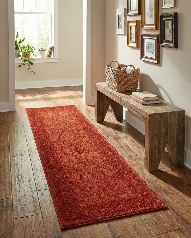 Horizon Collection Area Rug -  Apex (Rust Red) Runner Rust Red  lifestyle 49