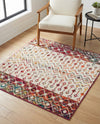 Mediterranean Lattice Collection Area Rug -  Casablanca (Ivory Multi) Square Ivory Multi  lifestyle 84