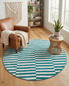 Soho Elegance Collection Area Rug -  Hudson (Turquoise) Round Turquoise  lifestyle 29