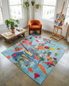 Colorburst Oasis Collection Area Rug -  Fresco Square Aqua  lifestyle 74
