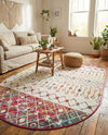 Mediterranean Lattice Collection Area Rug -  Casablanca (Ivory Multi) Oval Ivory Multi  lifestyle 29
