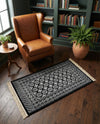 Samarkand Elegance Collection Area Rug -  Margilan (Black and White) Rectangle Black and White  lifestyle 15